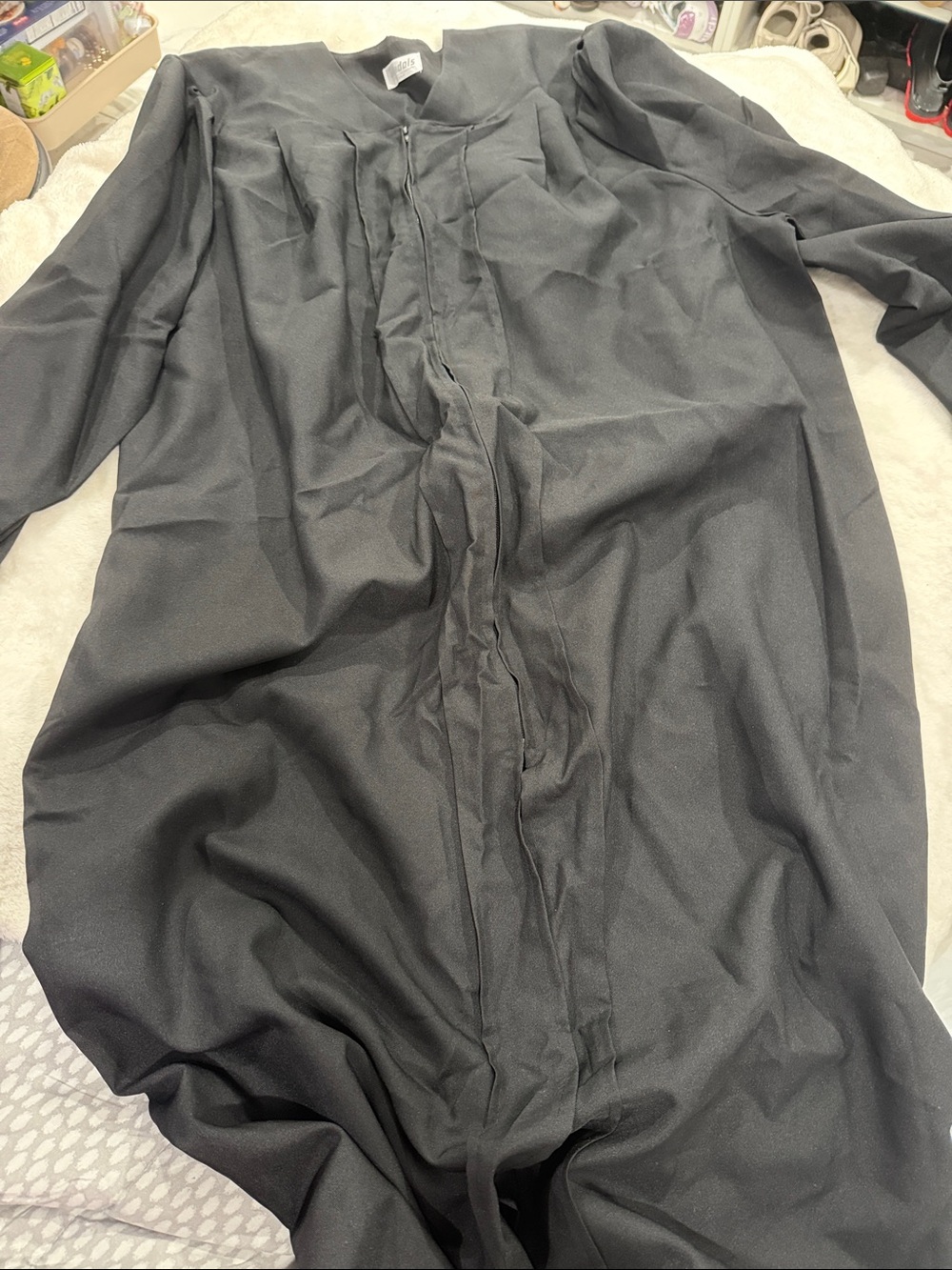Black Long Sleeve Zip-Front Dress/Coat